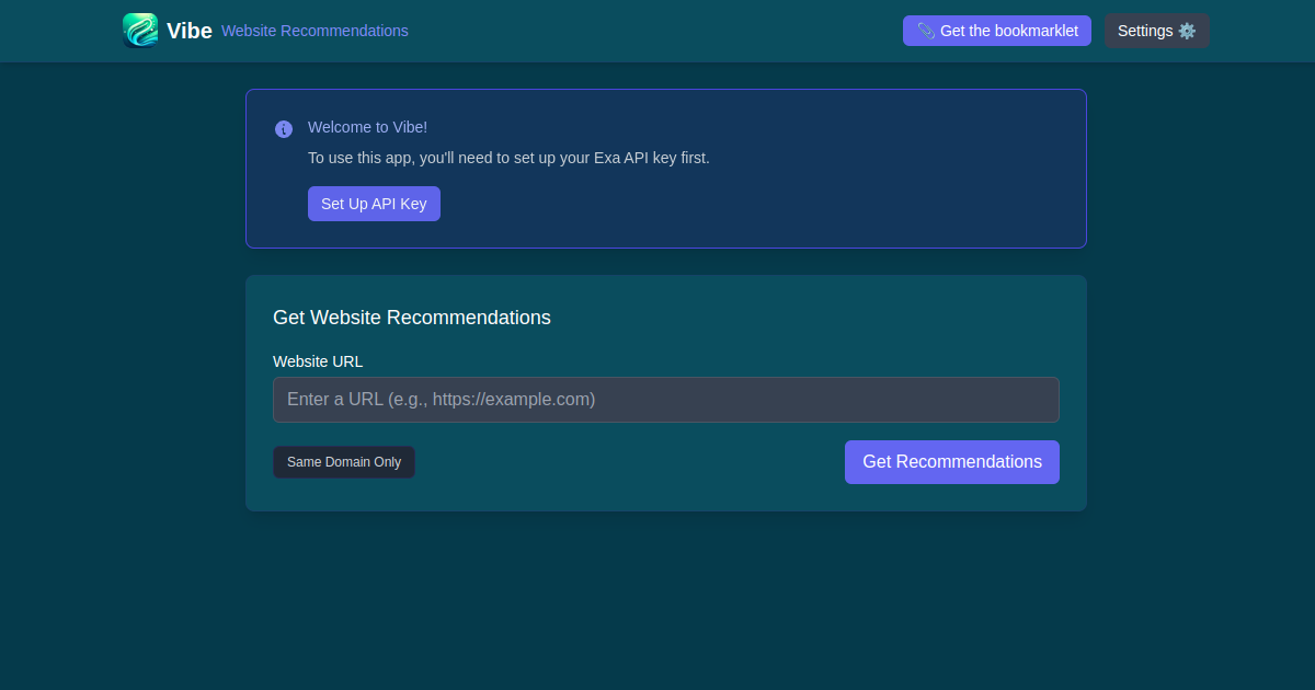 Vibe Semantic Recommendations screenshot